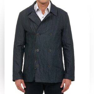 Robert Graham Woodlawn Jacket Indigo Cotton Size